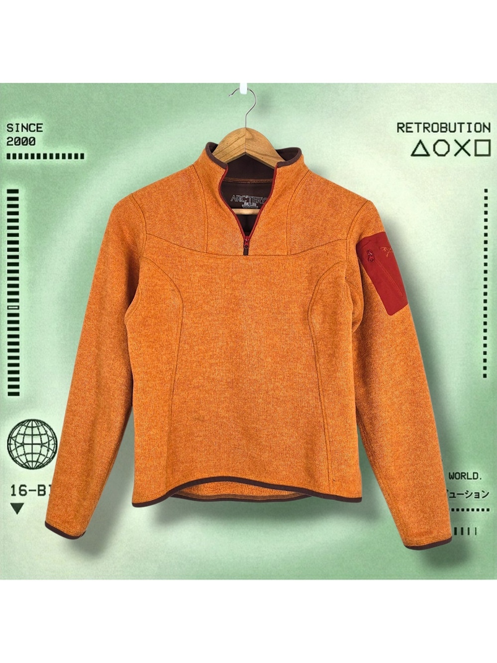 Arc'teryx Covert 1/4 Zip Fleece Jacket Orange Size S